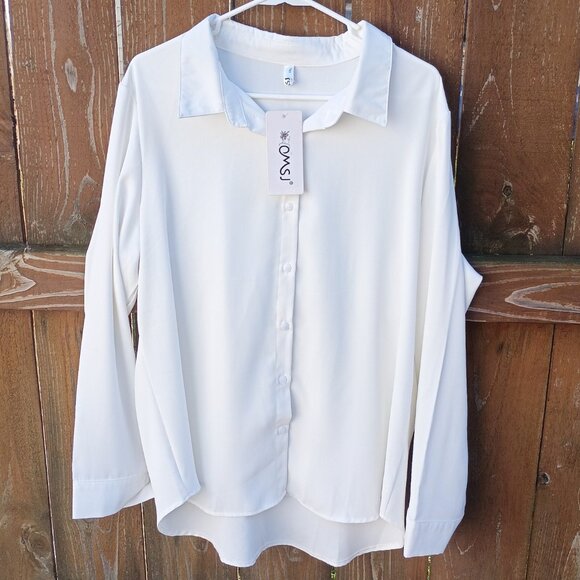 OMSJ White Button Down Shirt Top Sz. 2XL NWT - Picture 1 of 2